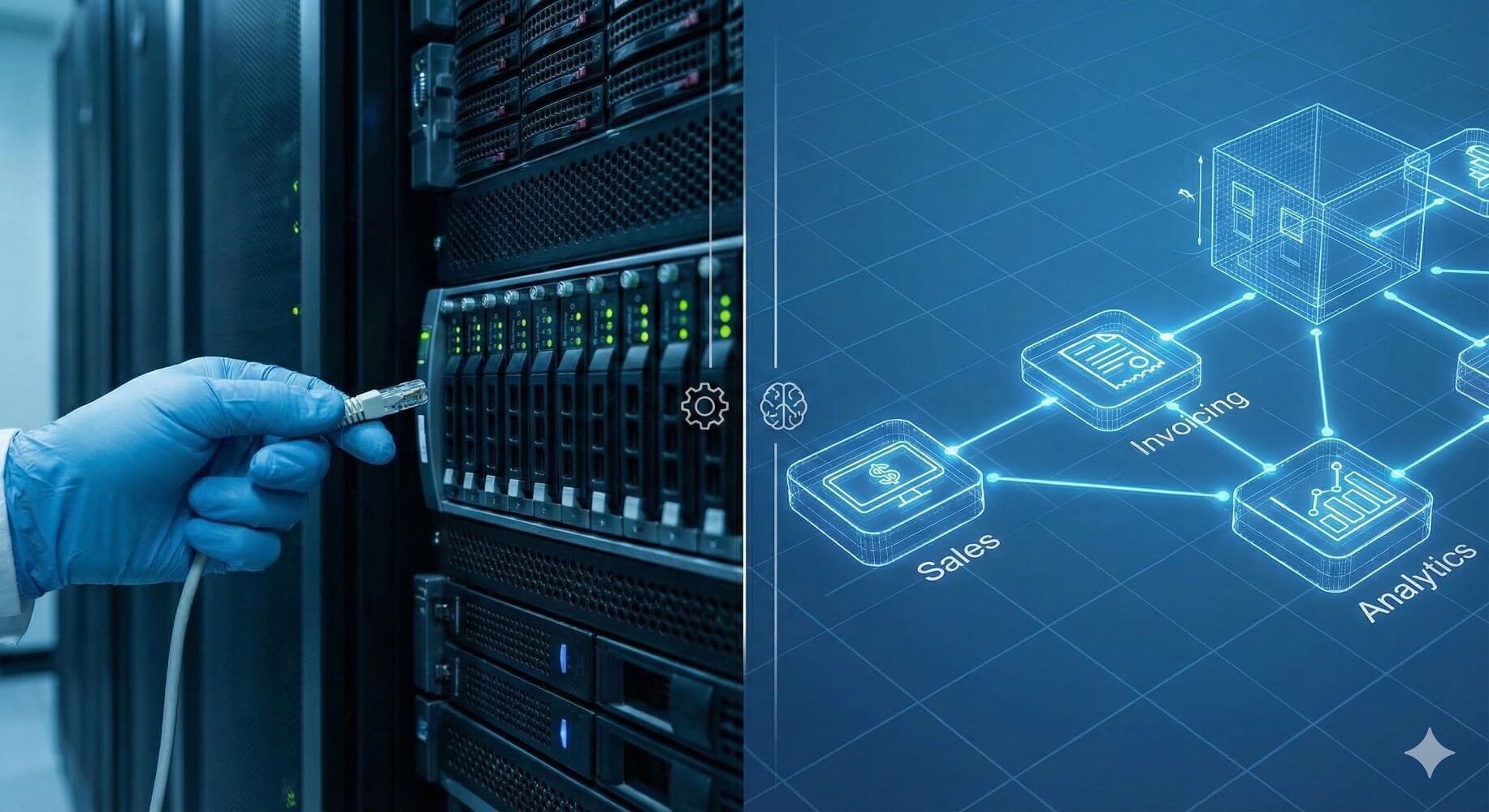 Business automation concept showing digital workflow optimization